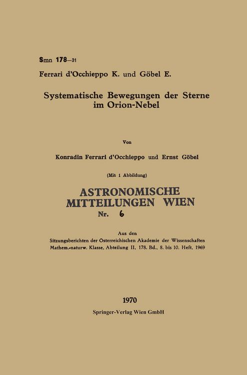Produktbild: Systematische Bewegungen der Sterne im Orion-Nebel