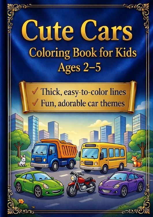Produktbild: Cute Cars Coloring Book for Toddlers Ages 2&ndash;5