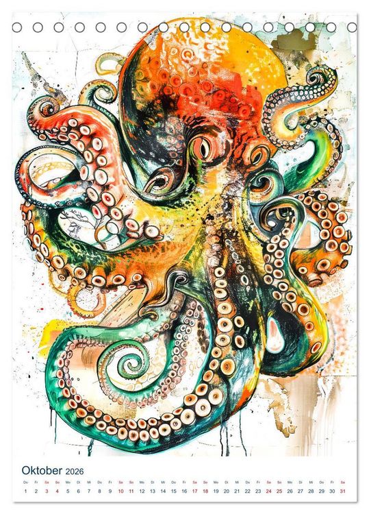 Produktbild: Farbenrausch im Meer - Abstrakte Sch&ouml;nheit des Lebens am Korallenriff (Tischkalender 2026 DIN A5 hoch), CALVENDO Monatskalender