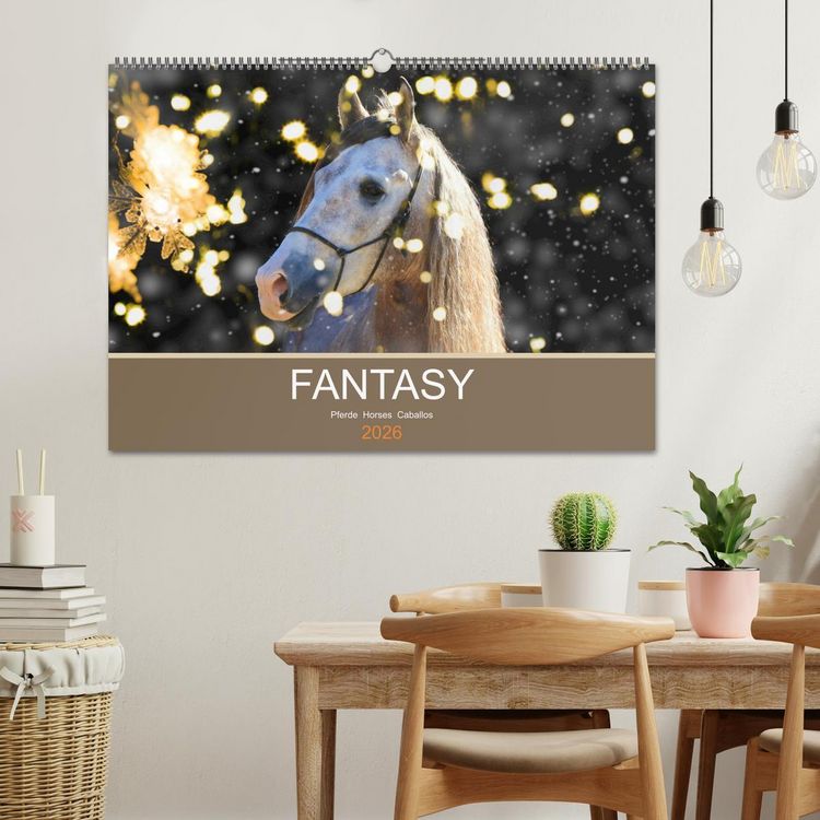 Produktbild: FANTASY Pferde Horses Caballos (Wandkalender 2026 DIN A2 quer), CALVENDO Monatskalender