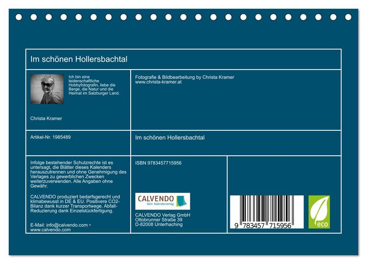 Produktbild: Im sch&ouml;nen Hollersbachtal (Tischkalender 2026 DIN A5 quer), CALVENDO Monatskalender