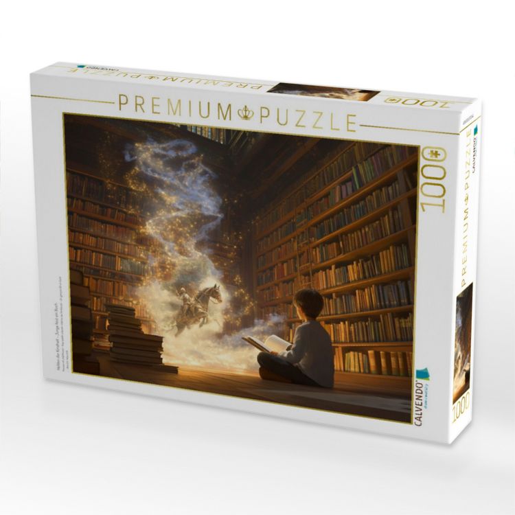 Produktbild: CALVENDO Puzzle Helden der Kindheit - Junge liest ein Buch | 1000 Teile Lege-Gr&ouml;&szlig;e 64x48cm Foto-Puzzle f&uuml;r gl&uuml;ckliche Stunden