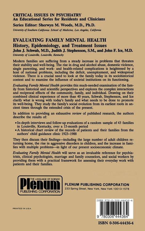 Produktbild: Evaluating Family Mental Health