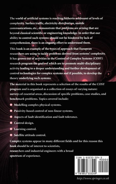 Produktbild: Control of Complex Systems
