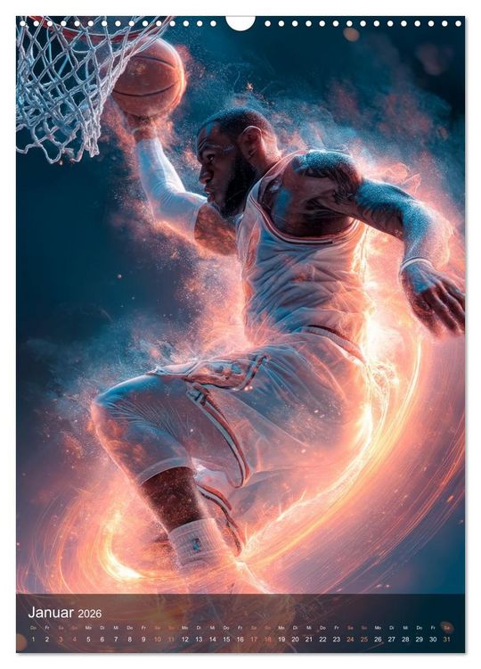 Produktbild: Basketball - Die visuelle Kraft des Sports (Wandkalender 2026 DIN A3 hoch), CALVENDO Monatskalender