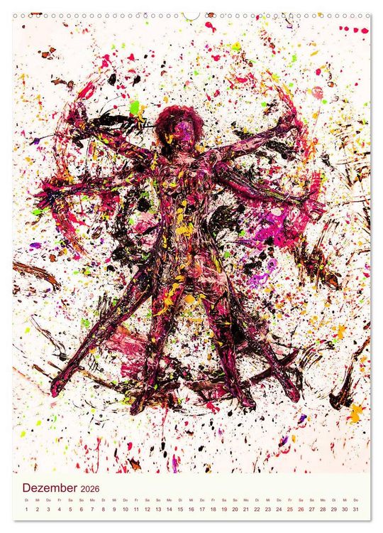 Produktbild: Farbakte - Action Paintings (Wandkalender 2026 DIN A2 hoch), CALVENDO Monatskalender