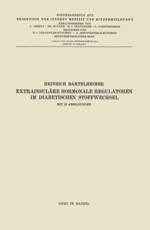 Produktbild: Extrainsul&auml;re hormonale Regulatoren im diabetischen Stoffwechsel