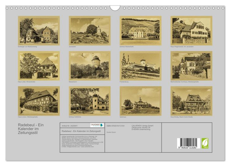 Produktbild: Radebeul - Ein Kalender im Zeitungsstil (Wandkalender 2026 DIN A3 quer), CALVENDO Monatskalender
