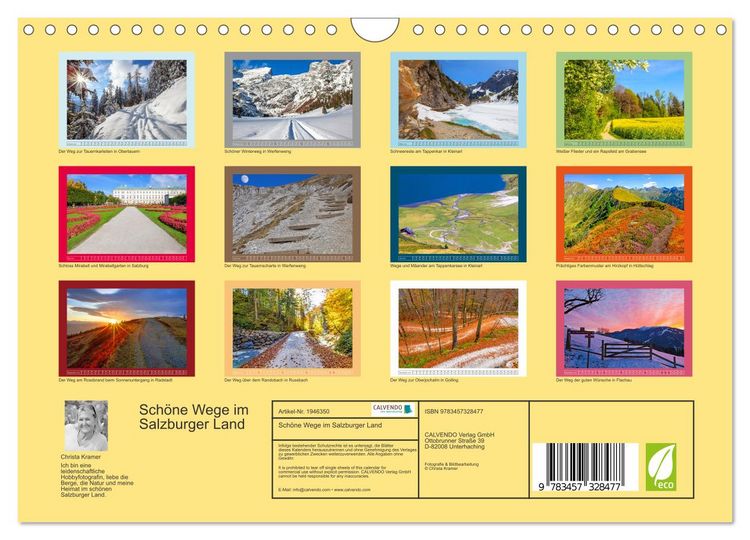 Produktbild: Sch&ouml;ne Wege im Salzburger Land (Wandkalender 2026 DIN A4 quer), CALVENDO Monatskalender
