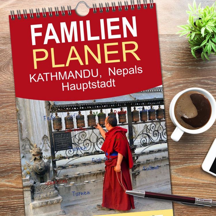 Produktbild: Familienplaner 2026 - KATHMANDU, Nepals Hauptstadt mit 5 Spalten (Wandkalender, 21 x 45 cm) CALVENDO