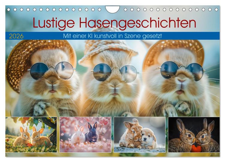 Produktbild: Lustige Hasengeschichten (Wandkalender 2026 DIN A4 quer), CALVENDO Monatskalender