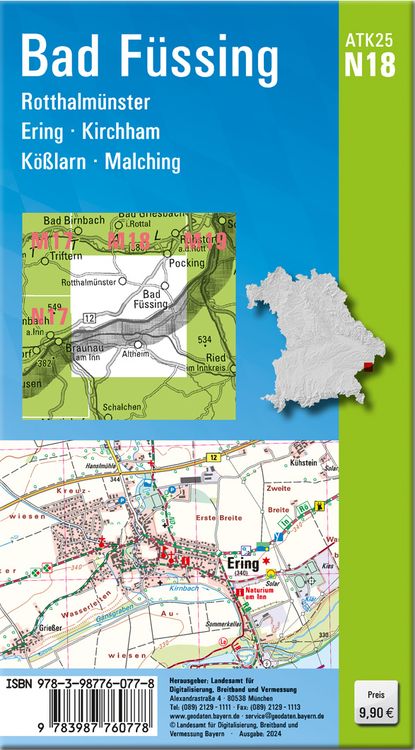 Produktbild: ATK25-N18 Bad F&uuml;ssing (Amtliche Topographische Karte 1:25000)
