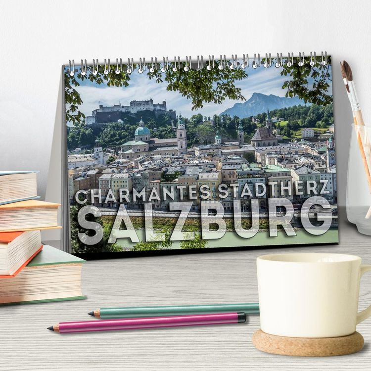 Produktbild: Charmantes Stadtherz SALZBURG (Tischkalender 2026 DIN A5 quer), CALVENDO Monatskalender