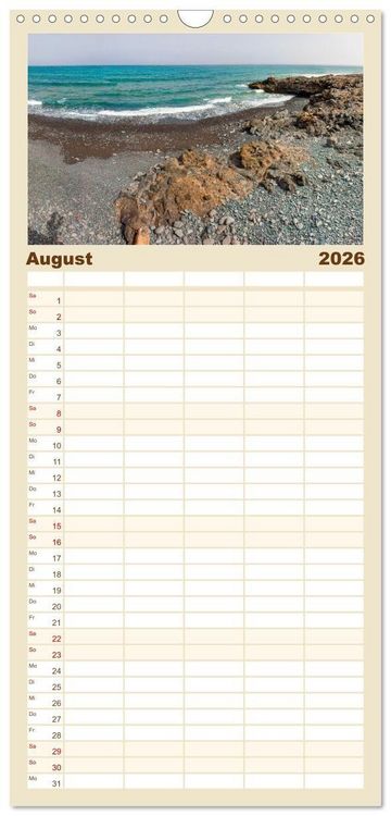 Produktbild: Familienplaner 2026 - Fuerteventura &ndash; Von Str&auml;nden und Bergen mit 5 Spalten (Wandkalender, 21 x 45 cm) CALVENDO