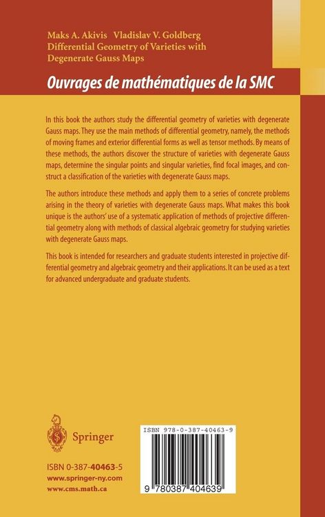 Produktbild: Differential Geometry of Varieties with Degenerate Gauss Maps