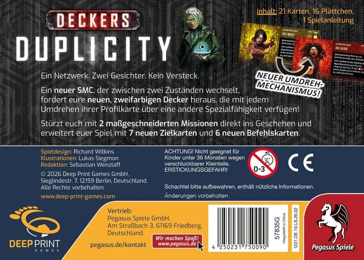 Produktbild: Deckers: Duplicity [Erweiterung] (Deep Print Games)