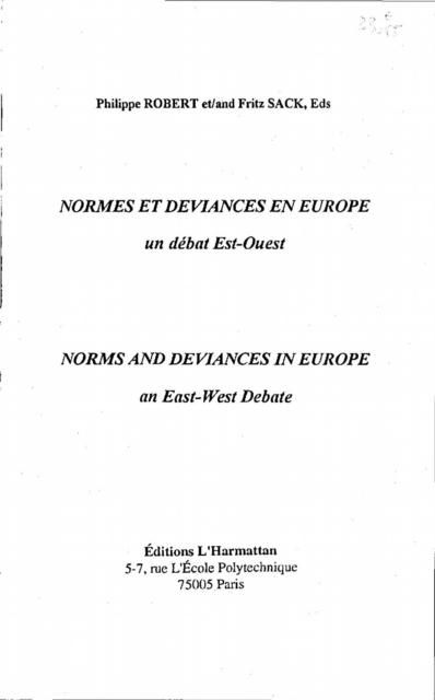 Produktbild: Normes et deviances en Europe