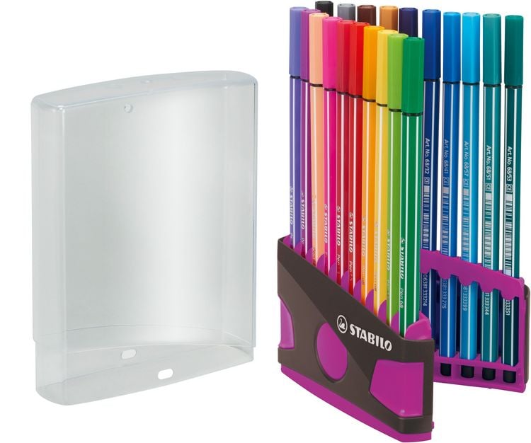 Produktbild: STABILO Premium-Filzstift -   Pen 68 Colorparade - 20er Tischset in anthrazit/pink - mit 20 verschiedenen Farben