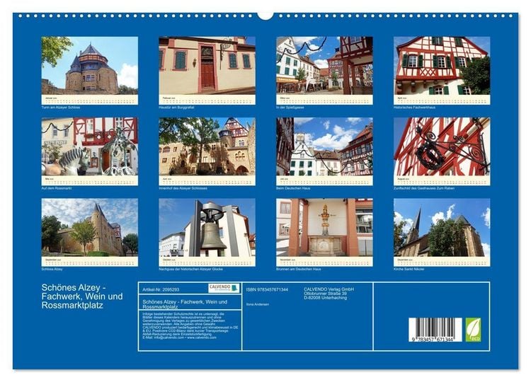 Produktbild: Sch&ouml;nes Alzey - Fachwerk, Wein und Rossmarktplatz (hochwertiger Premium Wandkalender 2026 DIN A2 quer), Kunstdruck in Hochglanz