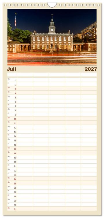 Produktbild: Familienplaner 2027 - Faszination USA - Eine Reise durch Stadt und Natur mit 5 Spalten (Wandkalender, 21 x 45 cm) CALVENDO