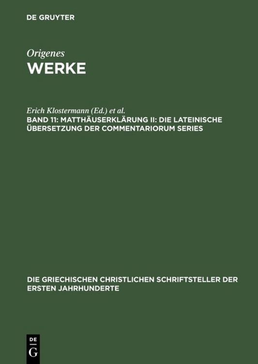 Produktbild: Matth&auml;userkl&auml;rung II: Die lateinische &Uuml;bersetzung der Commentariorum Series