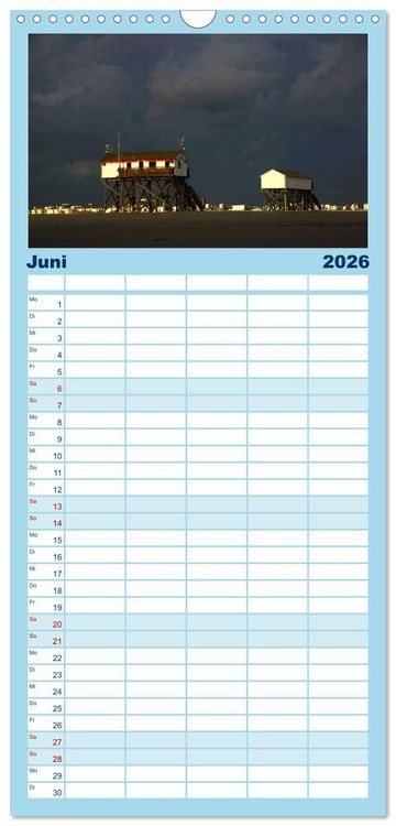 Produktbild: Familienplaner 2026 - St. Peter Ording 2026 mit 5 Spalten (Wandkalender, 21 x 45 cm) CALVENDO