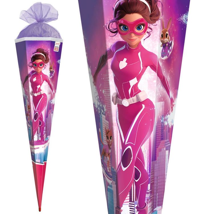 Produktbild: Motivschult&uuml;te 85 cm, Agentin Laura, Folie, Glitzerborte