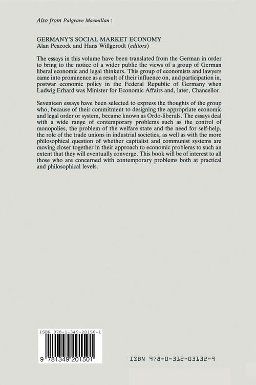 Produktbild: German Neo-Liberals and the Social Market Economy