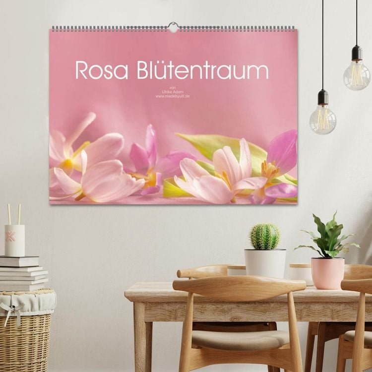 Produktbild: Rosa Bl&uuml;tentraum (Wandkalender 2027 DIN A2 quer), CALVENDO Monatskalender