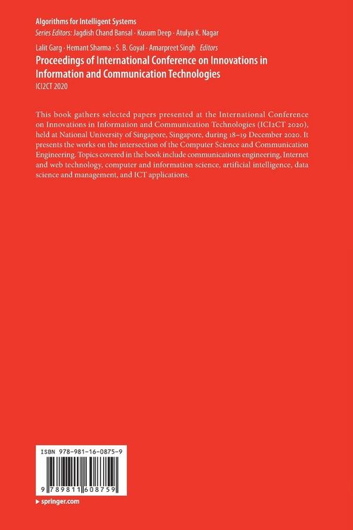 Produktbild: Proceedings of International Conference on Innovations in Information and Communication Technologies