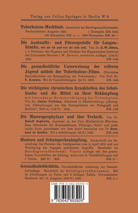 Produktbild: Die Tuberkulose und ihre Bek&auml;mpfung durch die Schule