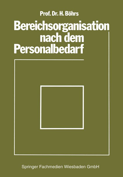 Produktbild: Bereichsorganisation nach dem Personalbedarf