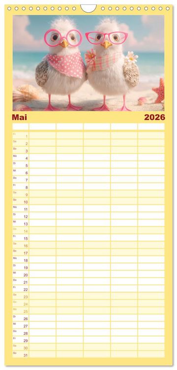 Produktbild: Familienplaner 2026 - M&ouml;wen on Tour mit 5 Spalten (Wandkalender, 21 x 45 cm) CALVENDO