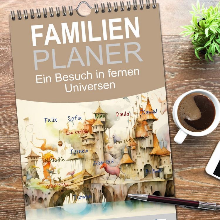 Produktbild: Familienplaner 2026 - Ein Besuch in fernen Universen mit 5 Spalten (Wandkalender, 21 x 45 cm) CALVENDO
