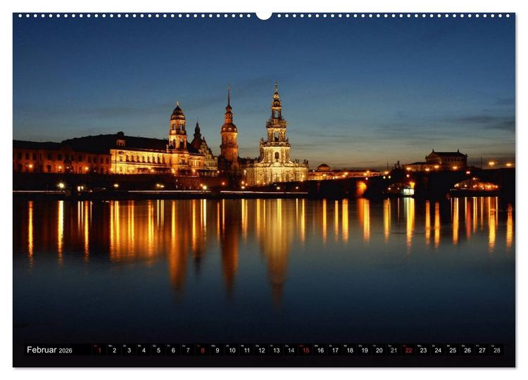 Produktbild: Elbflorenzansichten (Wandkalender 2026 DIN A2 quer), CALVENDO Monatskalender