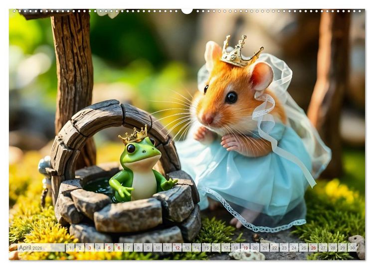 Produktbild: Es war einmal ein Hamster... M&auml;rchenhafte Abenteuer auf vier Pf&ouml;tchen (Wandkalender 2026 DIN A2 quer), CALVENDO Monatskalender