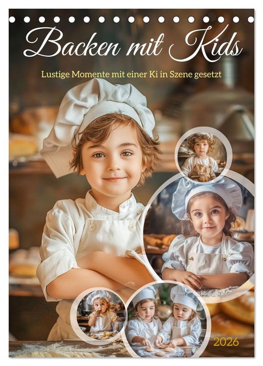 Produktbild: Backen mit Kids (Tischkalender 2026 DIN A5 hoch), CALVENDO Monatskalender