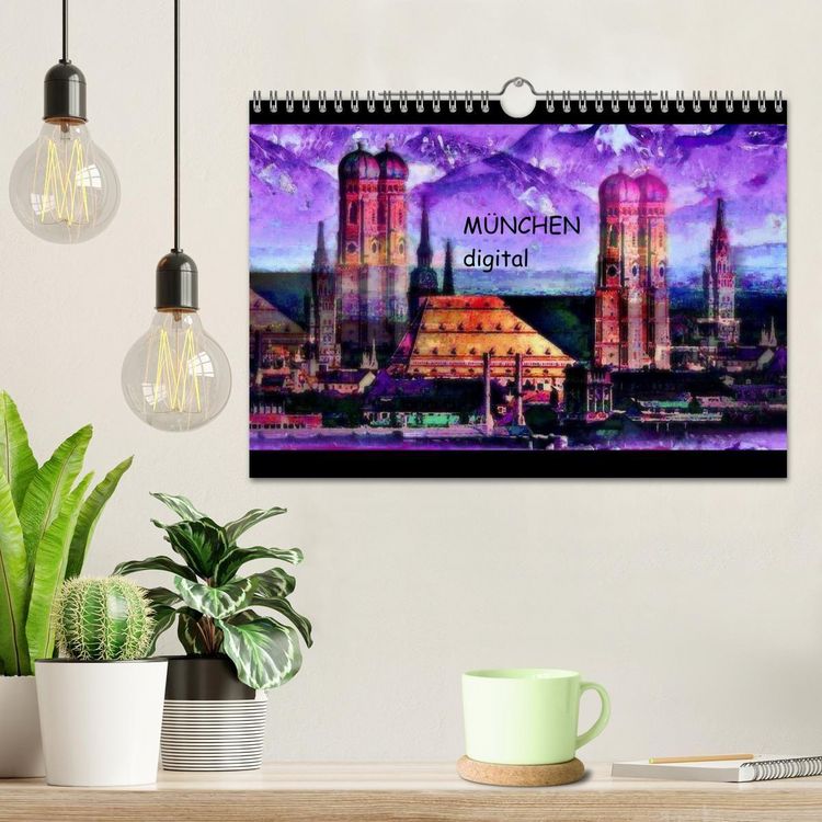 Produktbild: M&uuml;nchen digital (Wandkalender 2027 DIN A4 quer), CALVENDO Monatskalender