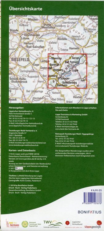 Produktbild: Wanderkarte Lippe: Land des Hermann Lippischer S&uuml;dosten