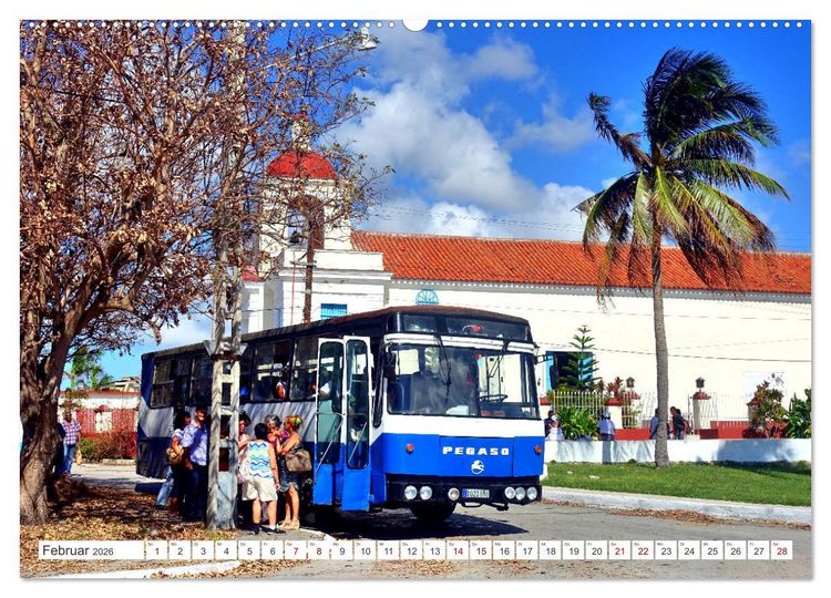 Produktbild: Omnibus-Welt - Autobusse in Kuba (hochwertiger Premium Wandkalender 2026 DIN A2 quer), Kunstdruck in Hochglanz