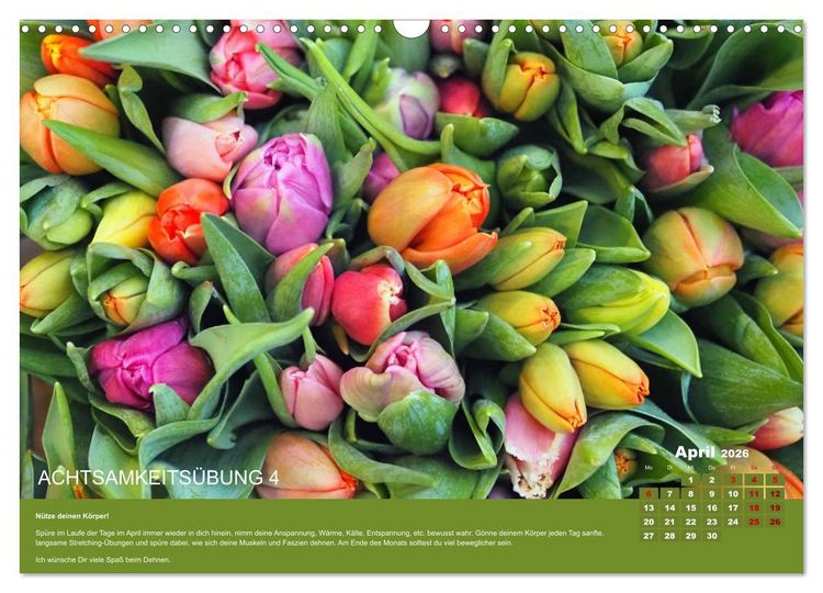 Produktbild: Achtsamkeit, 12 &Uuml;bungen zu mehr Achtsamkeit. (Wandkalender 2026 DIN A3 quer), CALVENDO Monatskalender