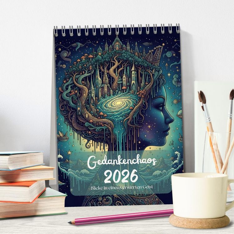 Produktbild: Gedankenchaos - Blicke in einer verwirrten Geist (Tischkalender 2026 DIN A5 hoch), CALVENDO Monatskalender