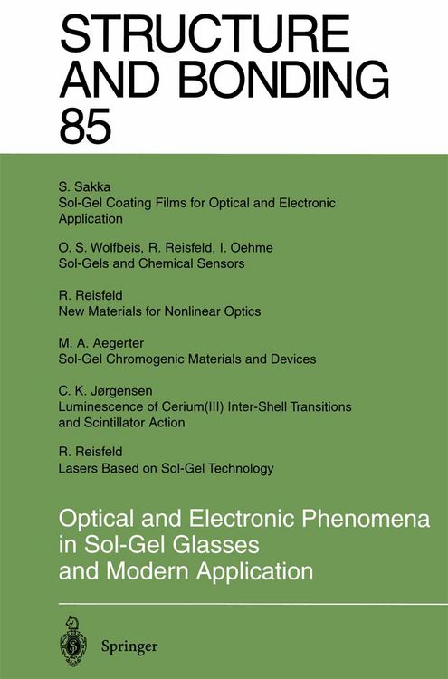 Produktbild: Optical and Electronic Phenomena in Sol-Gel Glasses and Modern Application
