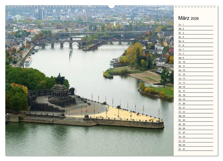 Produktbild: Der Rhein. Oberes Mittelrheintal von Bingen bis Koblenz (hochwertiger Premium Wandkalender 2026 DIN A2 quer), Kunstdruck in Hochglanz