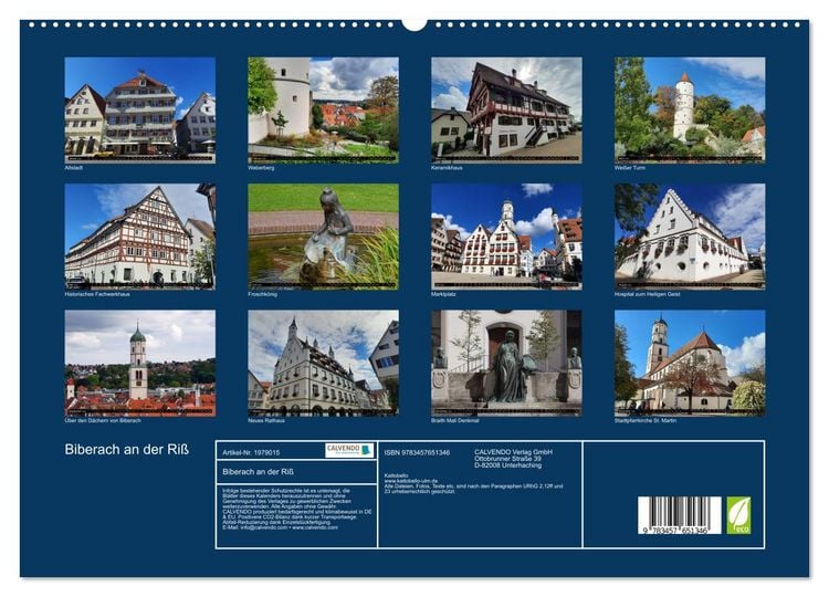 Produktbild: Biberach an der Ri&szlig; (hochwertiger Premium Wandkalender 2026 DIN A2 quer), Kunstdruck in Hochglanz