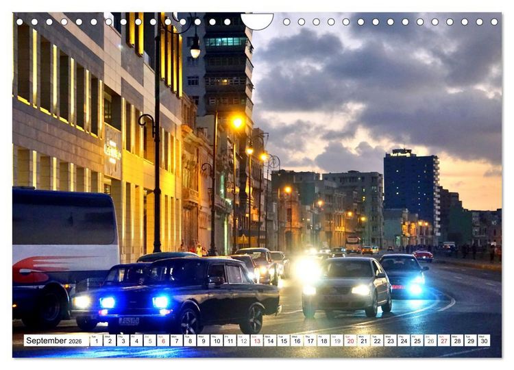 Produktbild: Havana by Night - Cuba's fascinating capital (Wall Calendar 2026 DIN A4 landscape), CALVENDO 12 Month Wall Calendar