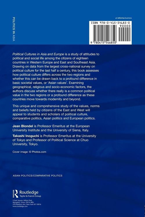 Produktbild: Political Cultures in Asia and Europe