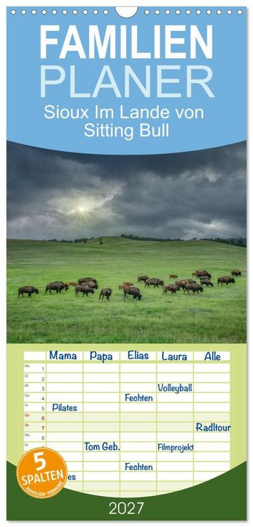 Produktbild: Familienplaner 2027 - Sioux Im Lande von Sitting Bull mit 5 Spalten (Wandkalender, 21 x 45 cm) CALVENDO