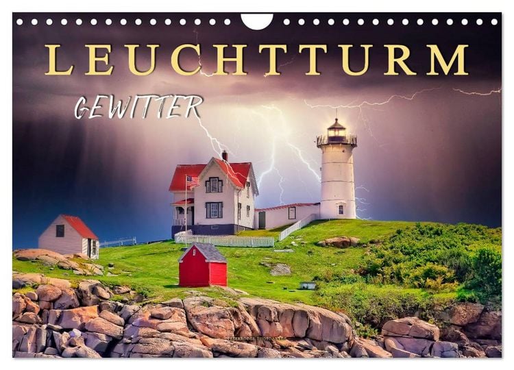 Produktbild: Leuchtturm Gewitter (Wandkalender 2026 DIN A4 quer), CALVENDO Monatskalender