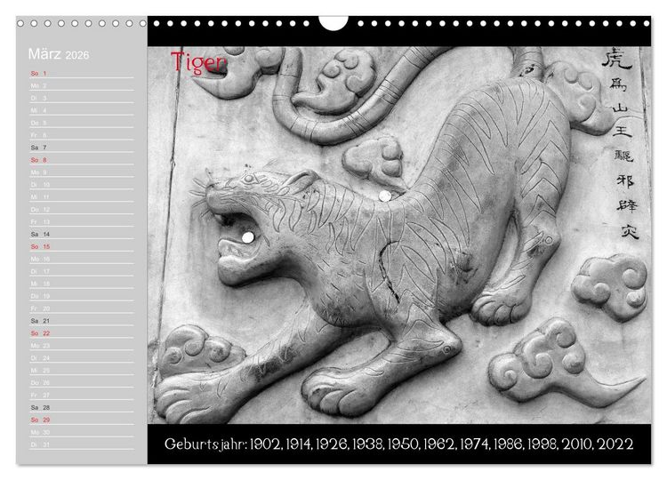 Produktbild: Das Chinesische Horoskop / Geburtstagskalender (Wandkalender 2026 DIN A3 quer), CALVENDO Monatskalender